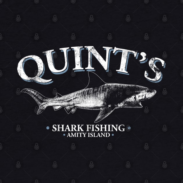 Quint's Shark Fishing - White by spicytees